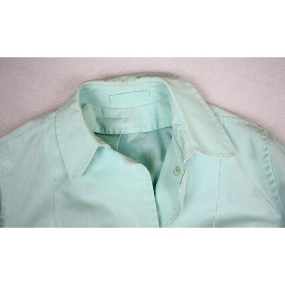 VINTAGE WOMEN'S MINT GREEN LIGHT WEIGHT TRENCH COAT JACKET - SIZE S - Picture 8 of 16